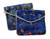 Dark Blue Chinese Silk Pouches with snap closure
