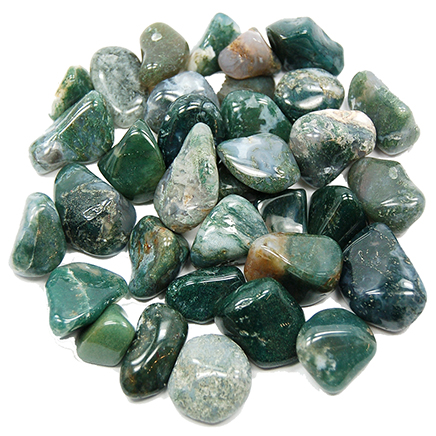 Green Moss Agate Crystal Tumble Stone for Prosperity and New Beginnings