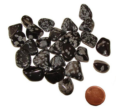 obsidian stone snowflake tumbled benefits