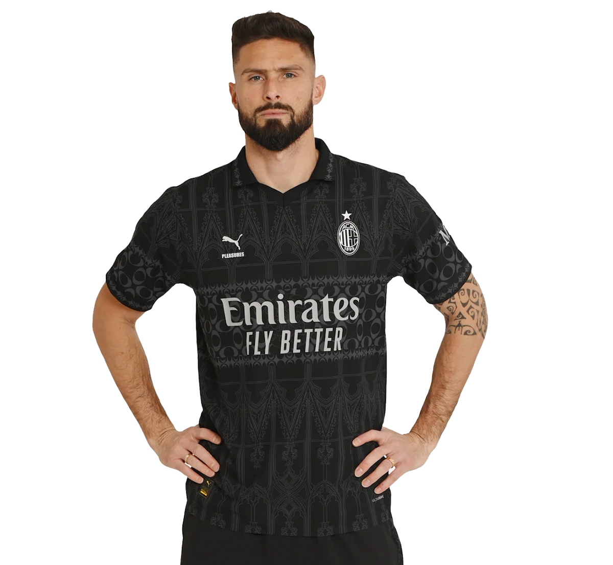 AC Milan X Pleasures 23/24 Authentic Men's Dark Shirt