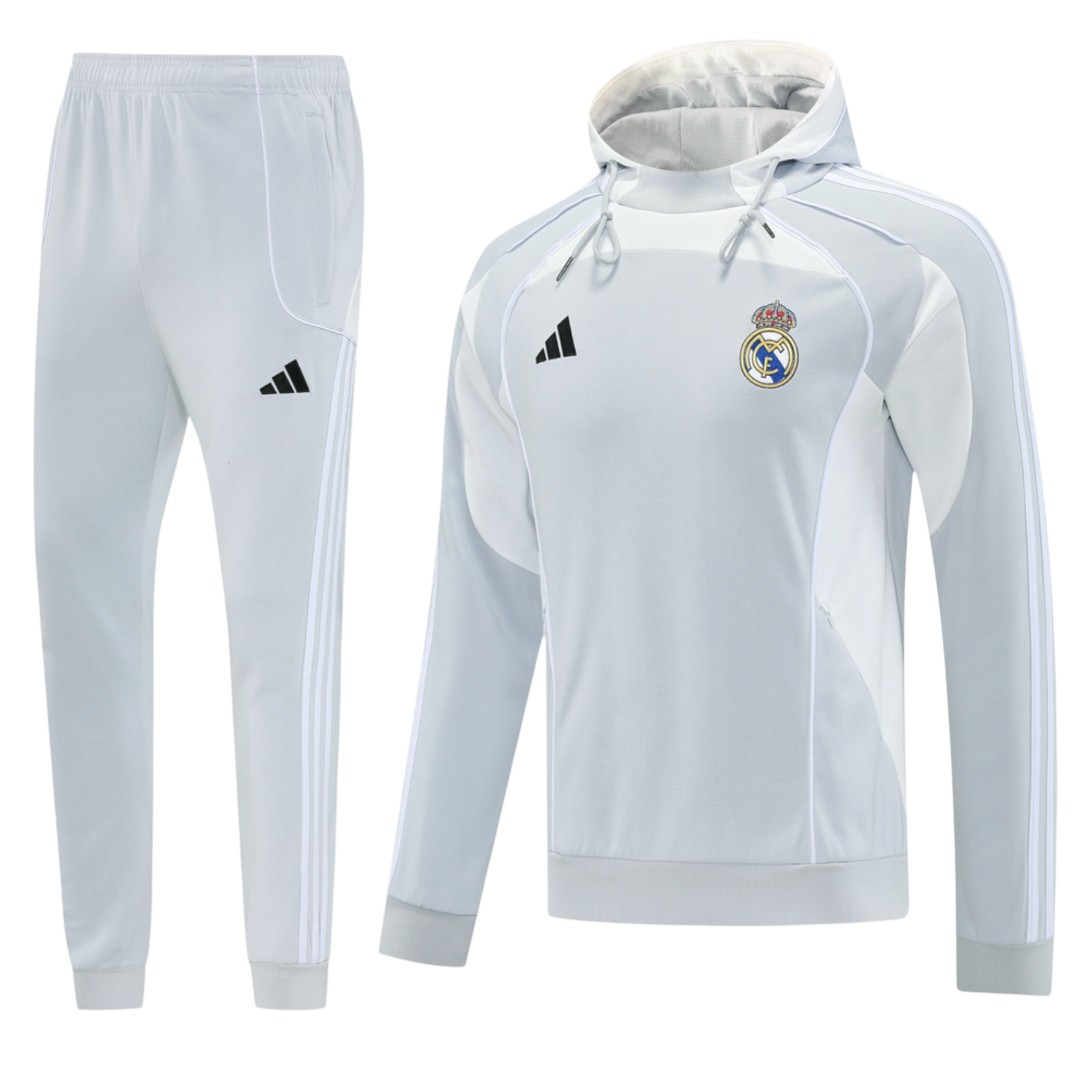 Real Madrid 25/26 Men's Gray Hoodie Tracksuit
