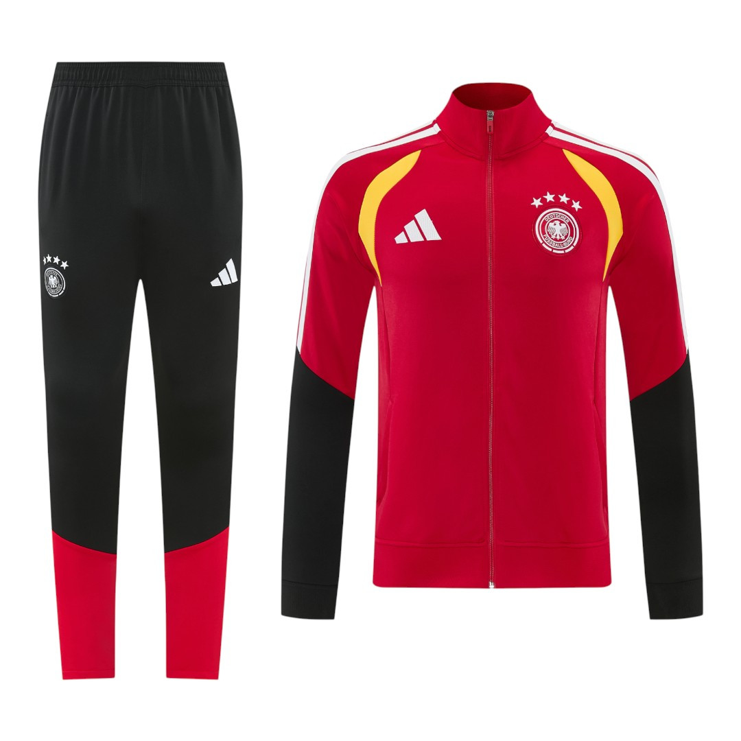 Germany 2026 Men's Red Long Zip Jacket