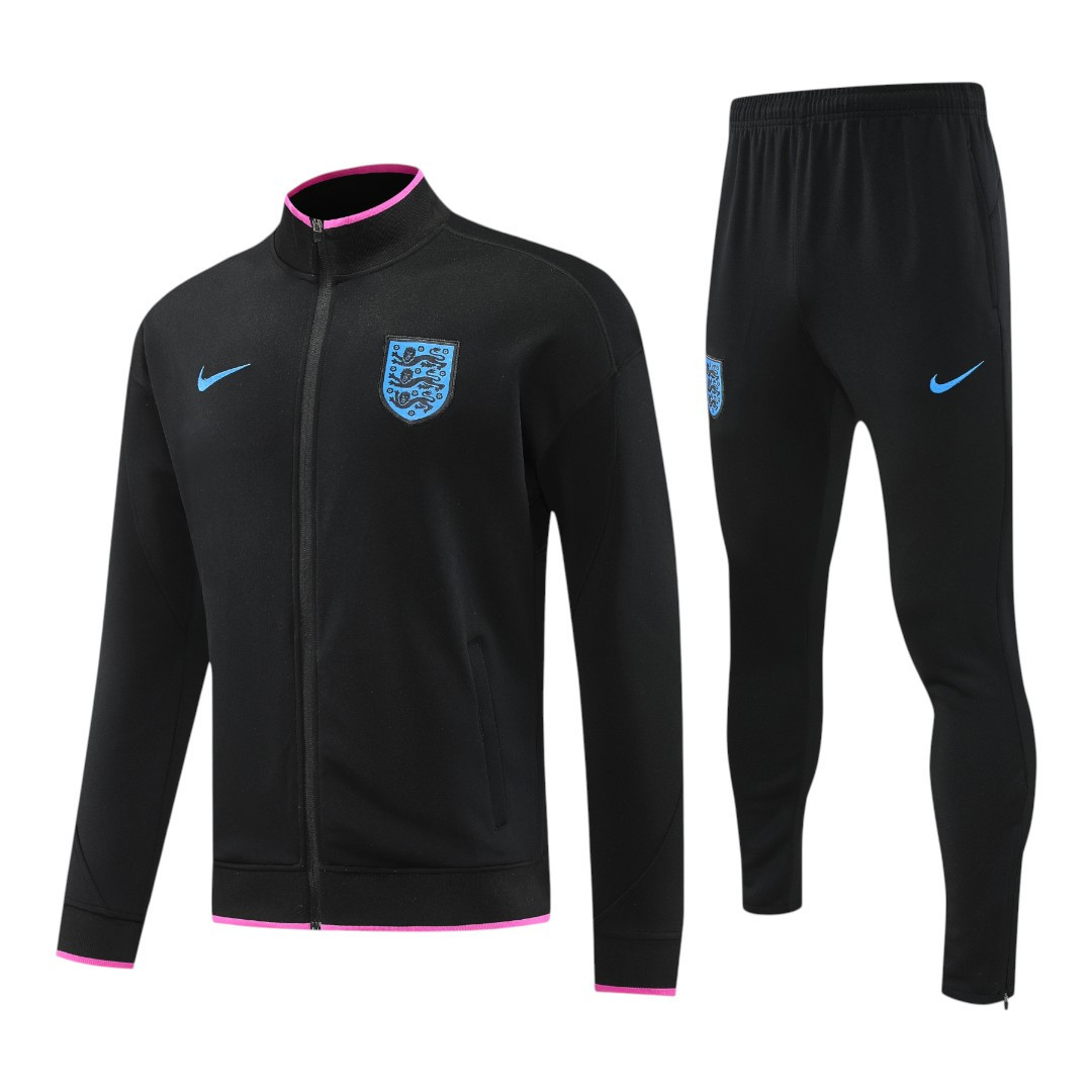 England 2026 Men's Black Long Zip Tracksuit