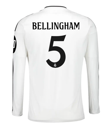 BELLINGHAM #5 Real Madrid 24/25 Men's Home Long Sleeve Shirt