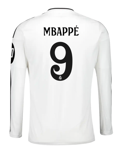 MBAPPÉ #9 Real Madrid 24/25 Men's Home Long Sleeve Shirt