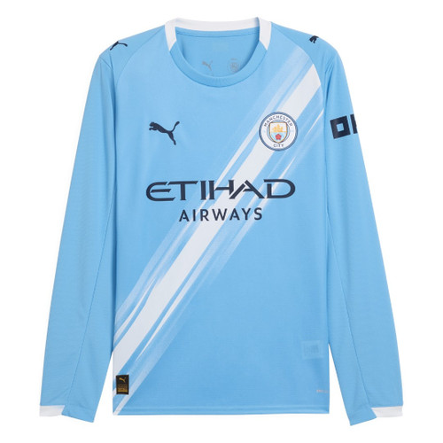 HAALAND #9 Manchester City 25/26 Men's Home Long Sleeve Shirt - City Font