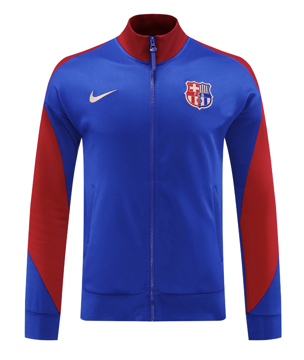 Barcelona 24/25 Men's Blue Long Zip Jacket