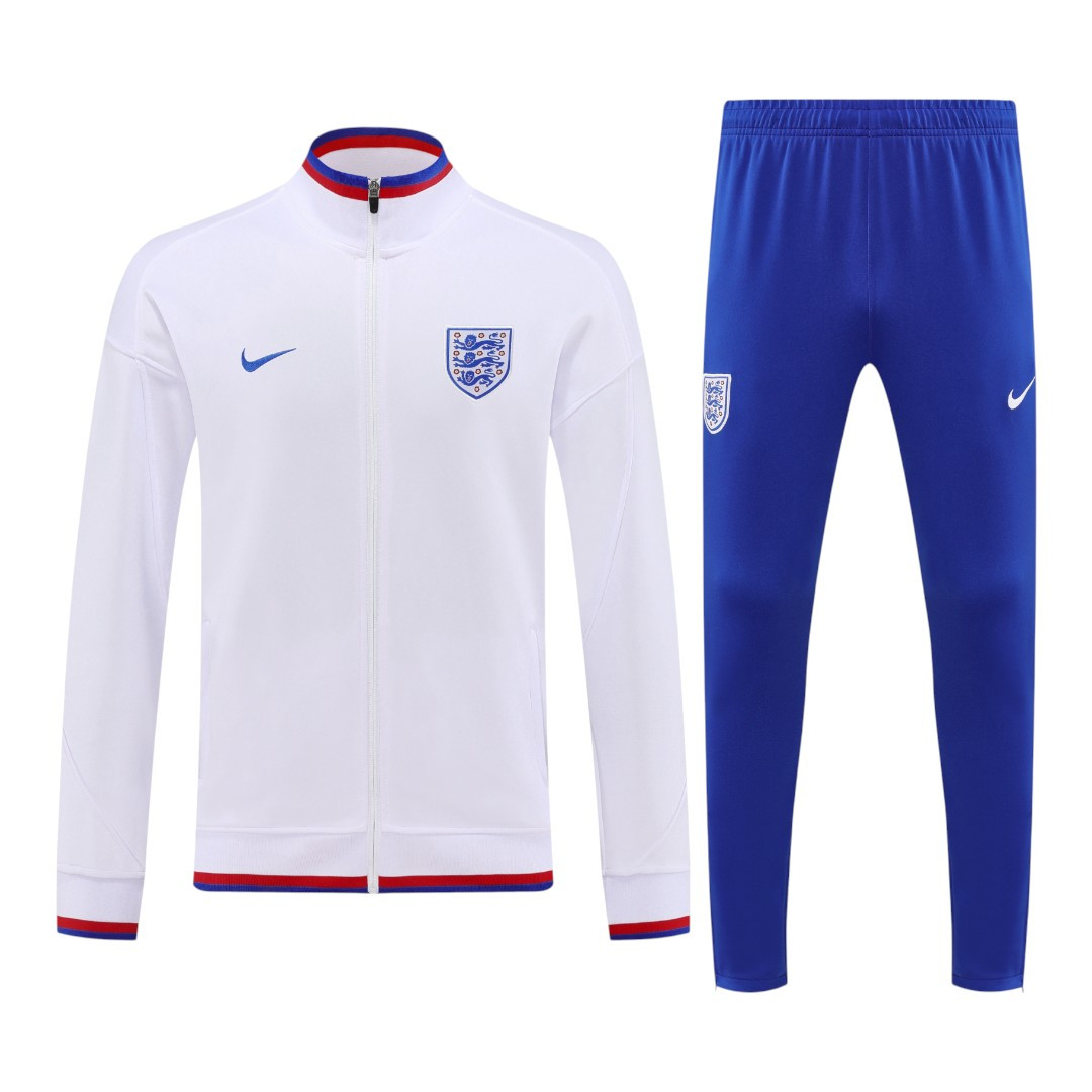 England 2026 Men's White Long Zip Tracksuit