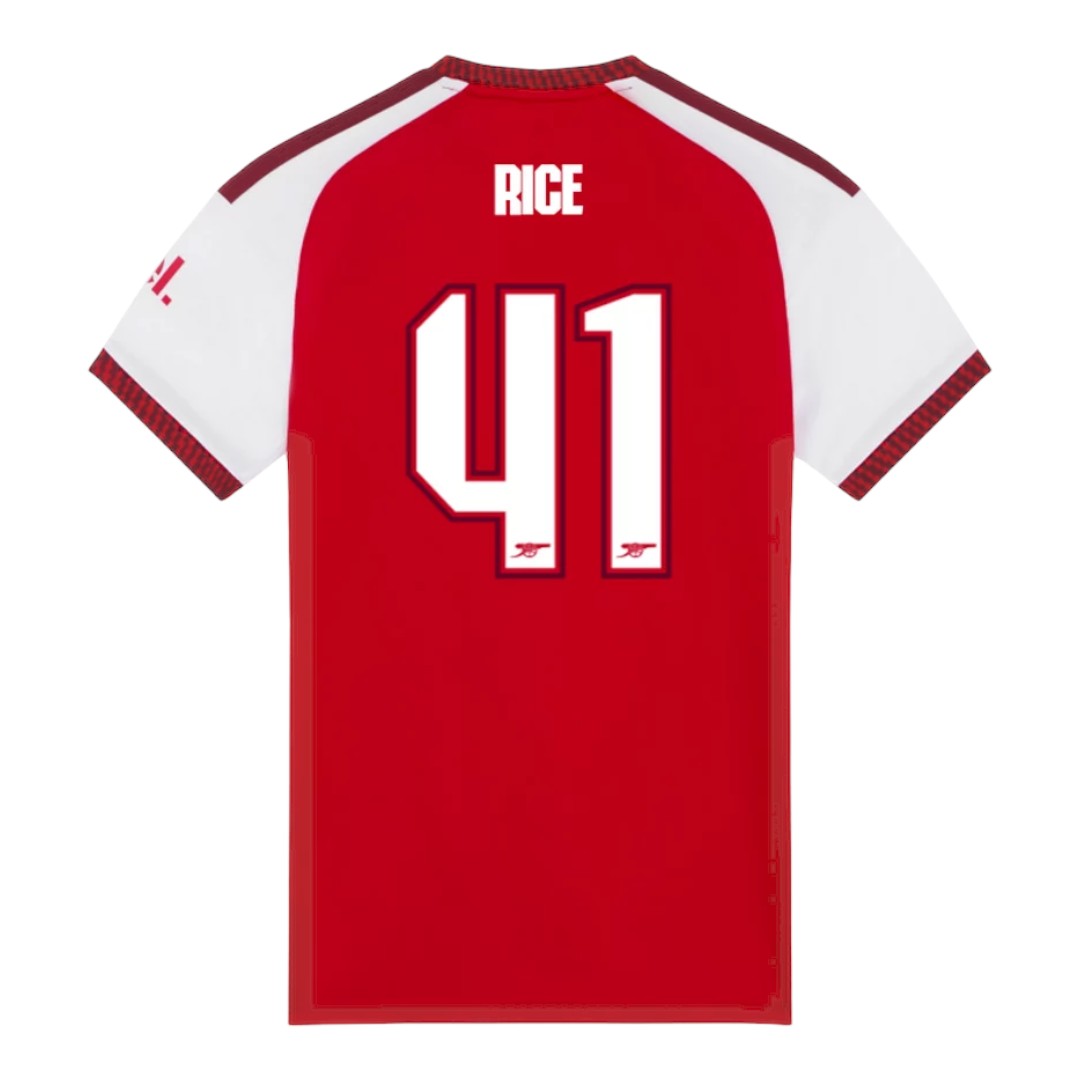 RICE #41 Arsenal 26/27 Women's Home Shirt - Club Font