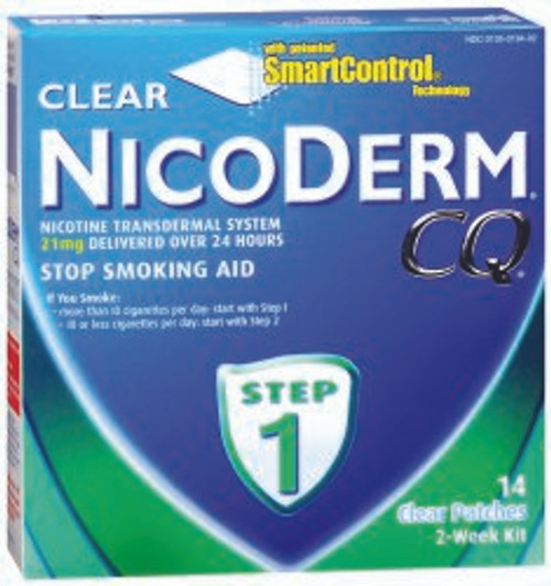 Nicoderm CQ® Stop Smoking Aid, 21 mg Strength, 14 Transdermal Patches per Box