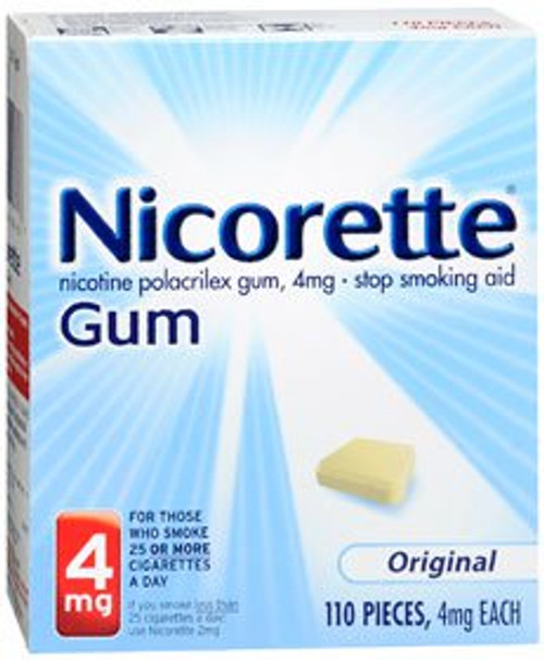 Nicorette® Stop Smoking Aid, 4 mg Strength, 110 Pieces of Gum per Box