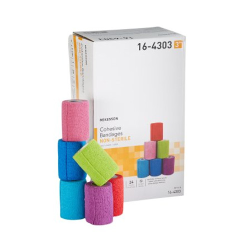 McKesson Cohesive Bandage, Multicolor, Self-Adherent, 3" x 5 Yards, 24 per Case