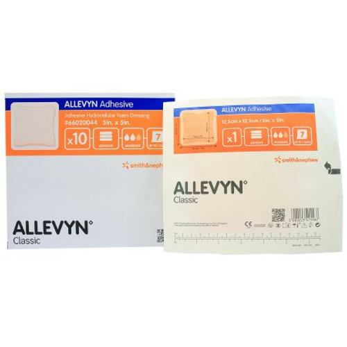 Allevyn Adhesive with Border Foam Dressing, 5 x 5 Inch