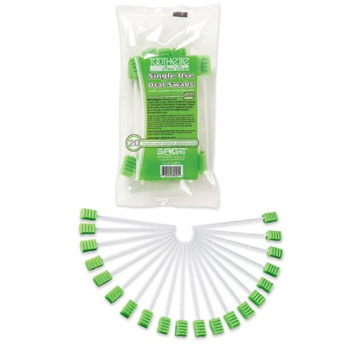 Toothette Plus Oral Swabsticks Foam Tip, Green, 6″, Individually Wrapped, Nonsterile, 20/Bag 50Bags/Case