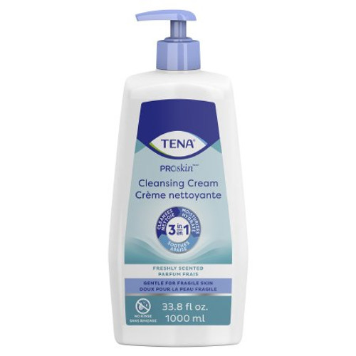 Tena Body Wash Cleansing Cream, Alcohol-Free, 3-in-1 Formula, Scented, 1,000 mL, Pump Bottle