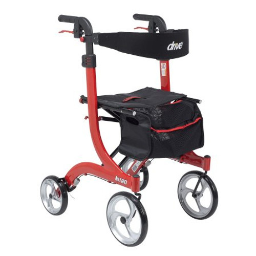 drive Medical Nitro 4-Wheel Rollator Red