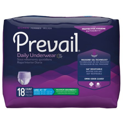 Prevail® For Women Daily Underwear Maximum Absorbent Underwear, Large