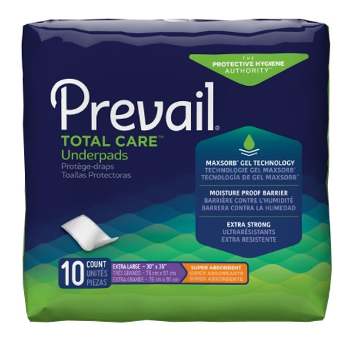 Prevail® Total Care™ Super Absorbent Polymer Underpad, 30 x 36 Inch