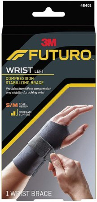 3M FUTURO Wrist Brace, Compression Stabilizing, Low Profile, Black