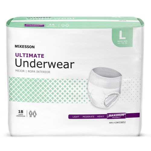 McKesson Ultimate Maximum Absorbent Underwear, Large