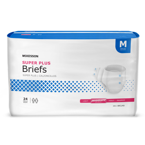 McKesson Super Plus Moderate Absorbency Incontinence Brief, Medium