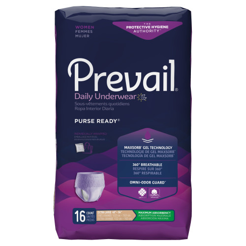 Prevail® Women's' PurseReady™ Maximum Absorbent Underwear, Extra Large