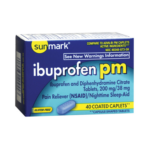 sunmark® PM Pain Relief, 40 caplets per Bottle
