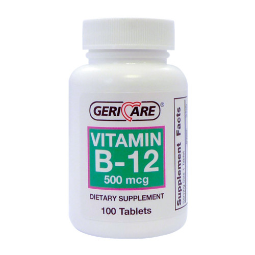 Geri-Care Vitamin B-12 Supplement, 100 Tablets per Bottle