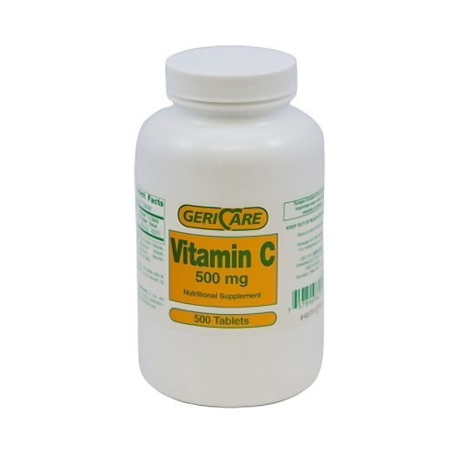 Geri-Care Ascorbic Acid Vitamin C Supplement, 500 Tablets per Bottle