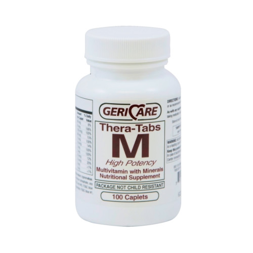 Geri-Care Multivitamin Supplement with Minerals, 100 Caplets per Bottle