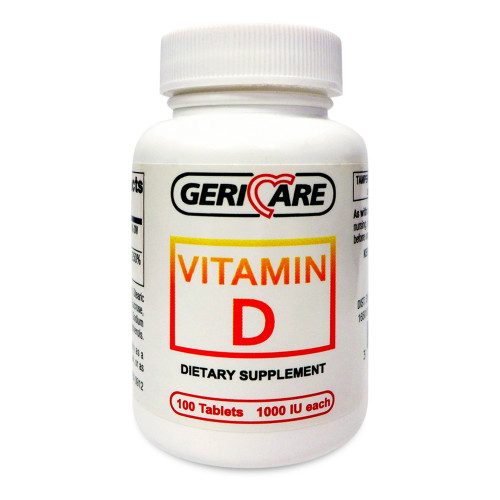 Geri-Care® Vitamin D-3 Supplement, 100 Tablets per Bottle