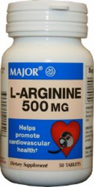 Major® L-Arginine Dietary Supplement, 50 Tablets per Bottle