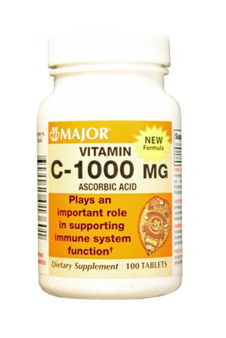 Major® Ascorbic Acid Vitamin C Supplement, 100 Tablets per Bottle