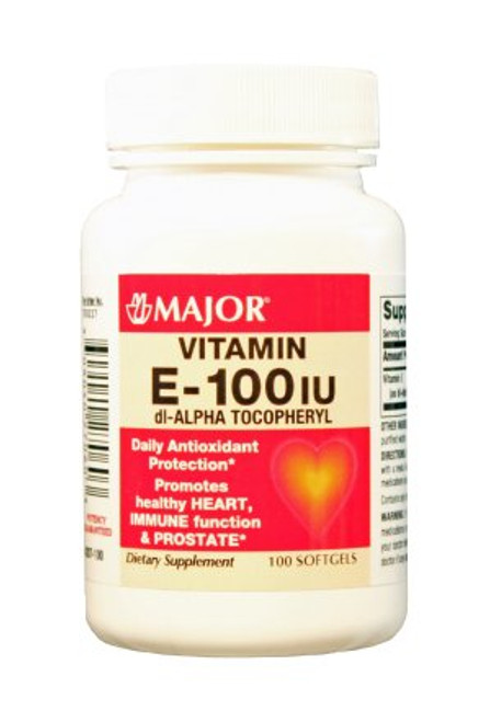 Major® Vitamin E Supplement, 100 Softgels per Bottle