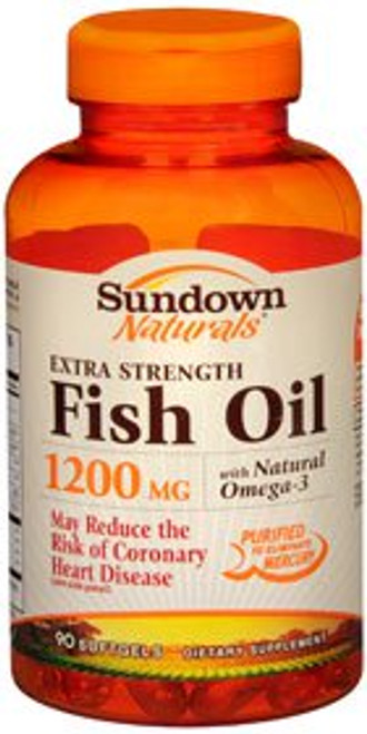 Sundown Naturals® Fish Oil Omega-3 Supplement, 90 Softgels per Bottle