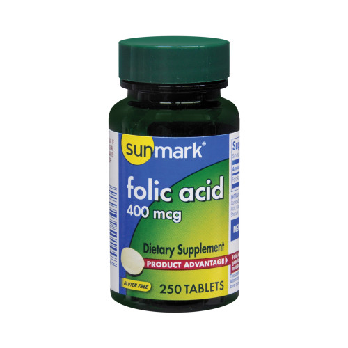 sunmark® Folic Acid Vitamin Supplement, 250 Tablets per Bottle