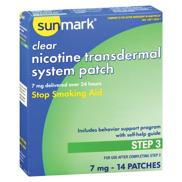 sunmark® Stop Smoking Aid, 7 mg Strength, 14 Transdermal Patches per Box