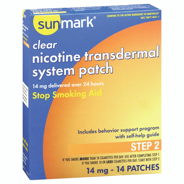 sunmark® Stop Smoking Aid, 14 mg Strength, 14 Transdermal Patches per Box