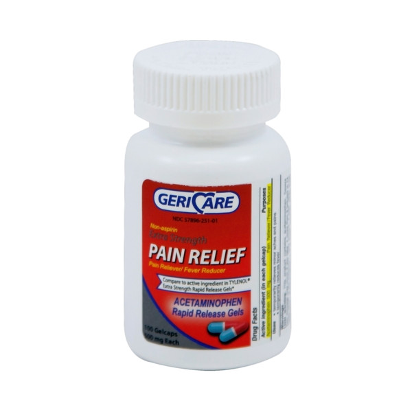 McKesson Brand Acetaminophen Topical Pain Relief, 100 Gelcaps per Bottle