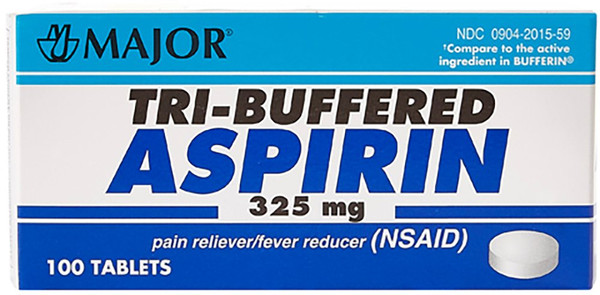 Major® Aspirin / Calcium Carbonate Pain Relief, 100 Tablets per Bottle