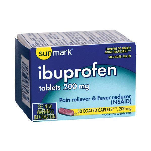 Sunmark Ibuprofen 200mg Caplet, Pain Relief