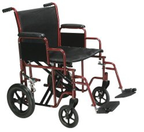 drive™ Bariatric Heavy-Duty Transport Chair, 20 in. Seat, Steel, 450 lbs. Capacity