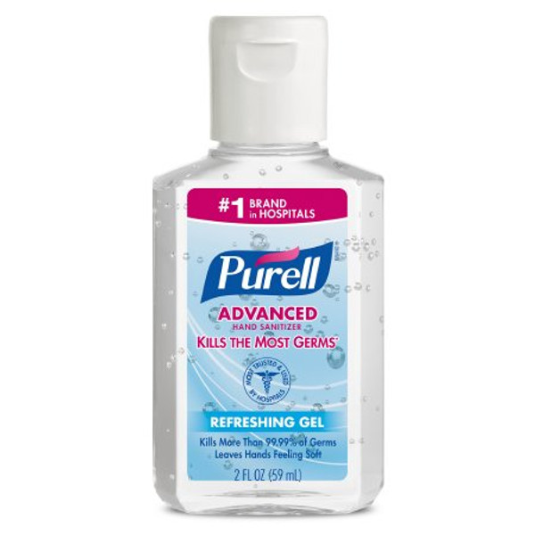 Purell Advanced Hand Sanitizer 70% Ethyl Alcohol Gel, Bottle, 2 oz, 24/Case