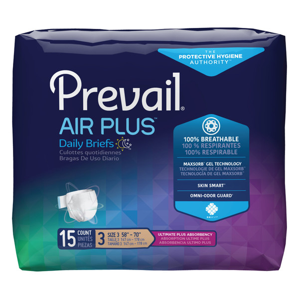 Prevail® Air Plus™ Ultimate Plus Absorbency Incontinence Brief, 58 to 70 Inch Waist