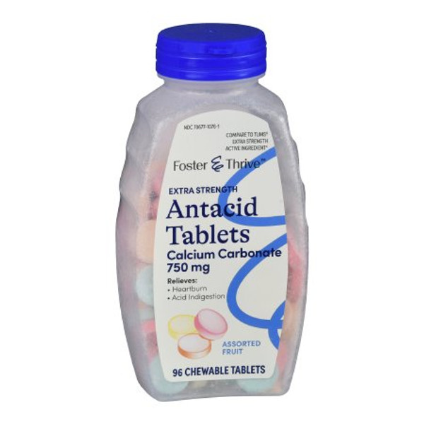 Antacid Foster & Thrive™ 750 mg Strength Chewable Tablet 96 per Bottle