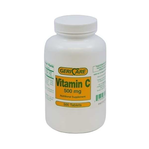 Geri-Care Ascorbic Acid Vitamin C Supplement, 500 Tablets per Bottle