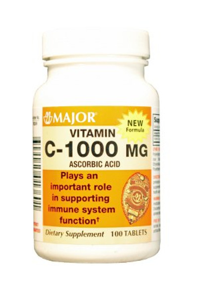 Major® Ascorbic Acid Vitamin C Supplement, 100 Tablets per Bottle