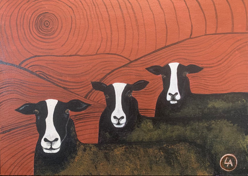 Original painting of Zwartble Sheep