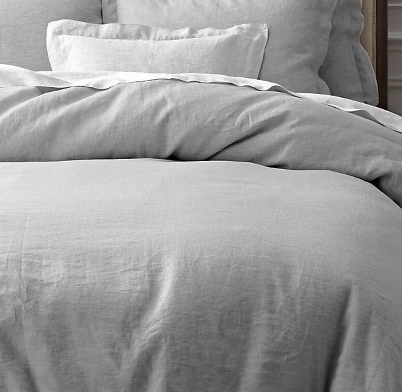 Doux 100 Linen Grey Quilt Cover Set King Bed My Linen