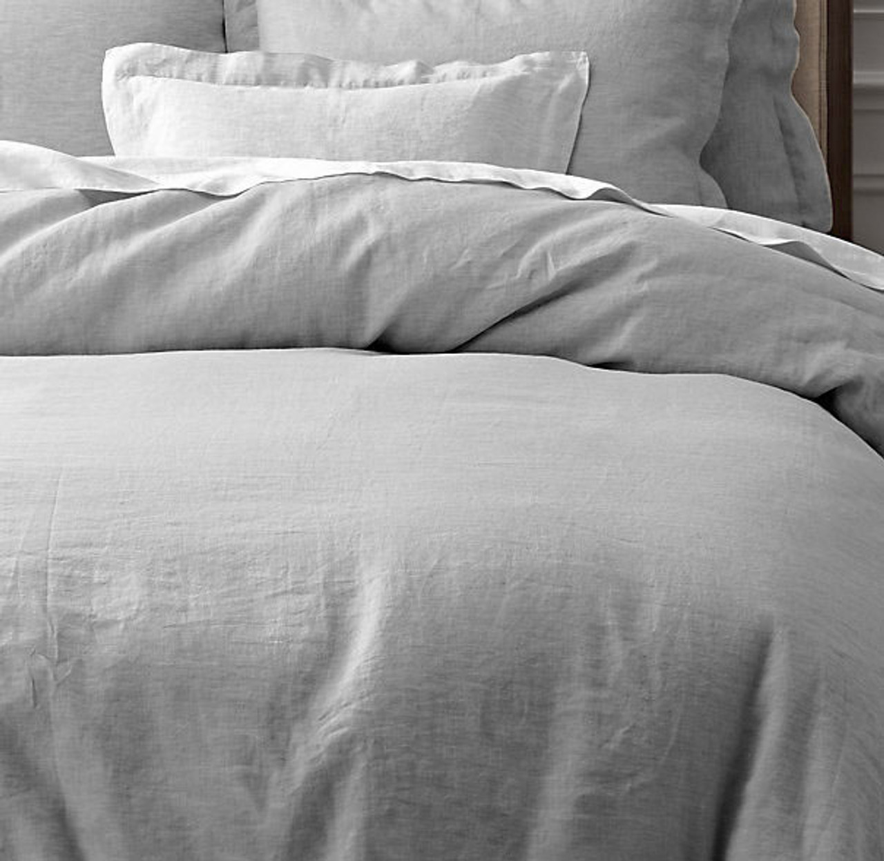 grey linen quilt cover set